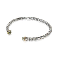 David Yurman Yellow Gold & Sterling Silver Peridot Cable Classic Bracelet 2