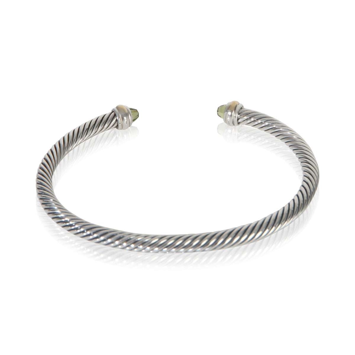 David Yurman Yellow Gold & Sterling Silver Peridot Cable Classic Bracelet 3