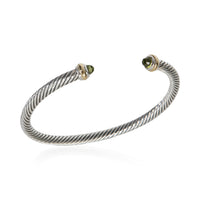 David Yurman Yellow Gold & Sterling Silver Peridot Cable Classic Bracelet 4