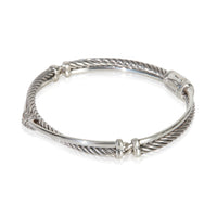 David Yurman Sterling Silver Diamond Crossover X Bracelet 2