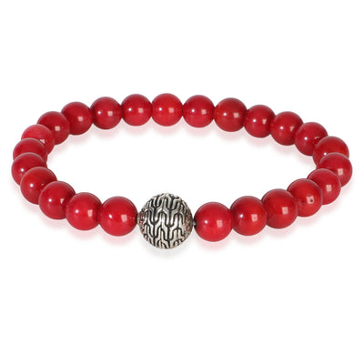 John Hardy Sterling Silver Coral Bead Bracelet id