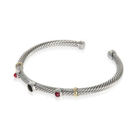 David Yurman Yellow Gold & Sterling Silver Onyx and Garnet Renaissance Bracelet 2