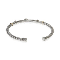 David Yurman Yellow Gold & Sterling Silver Onyx and Garnet Renaissance Bracelet 3