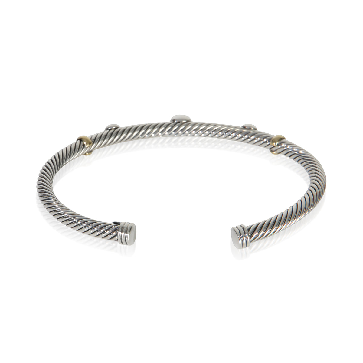 David Yurman Yellow Gold & Sterling Silver Onyx and Garnet Renaissance Bracelet 4