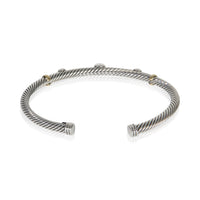David Yurman Yellow Gold & Sterling Silver Onyx and Garnet Renaissance Bracelet 4