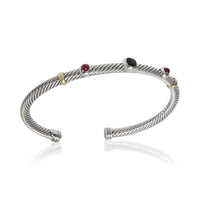 David Yurman Yellow Gold & Sterling Silver Onyx and Garnet Renaissance Bracelet 5