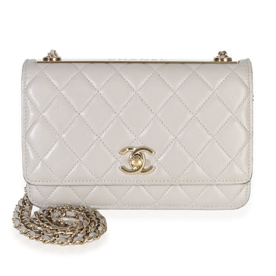 Chanel Light Grey Quilted Lambskin Trendy CC Wallet On Chain Handbag id