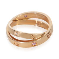 Cartier Rose Gold Sapphire and Diamond Double Love Ring 2