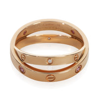 Cartier Rose Gold Sapphire and Diamond Double Love Ring 3