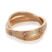 Cartier Rose Gold Sapphire and Diamond Double Love Ring 4