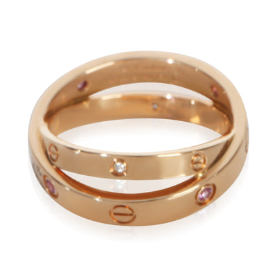 Cartier Rose Gold Sapphire and Diamond Double Love Ring fv