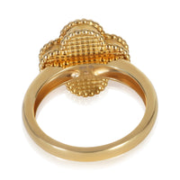 Van Cleef & Arpels Yellow Gold Mother Of Pearl and Diamond Vintage Alhambra Ring 3