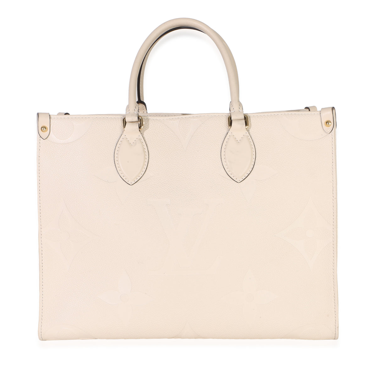 Louis Vuitton Creme Giant Monogram Empreinte Onthego MM Handbag fv