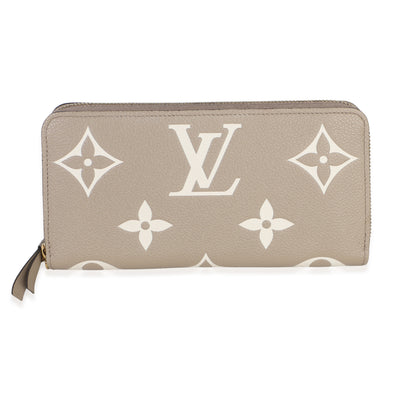 Louis Vuitton Tourterelle Creme Giant Monogram Empreinte Zippy Wallet Wallet id