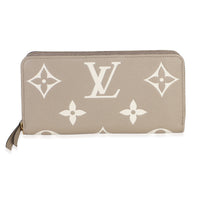 Louis Vuitton Tourterelle Creme Giant Monogram Empreinte Zippy Wallet Wallet id
