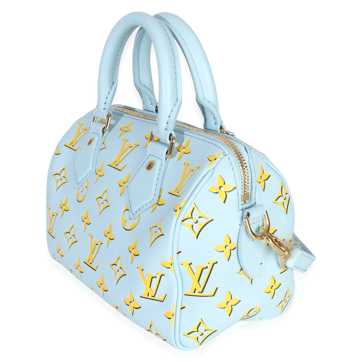 Louis Vuitton Blue Yellow Calfskin Empreinte Monogram Speedy Bandouliere 20 Handbag 2