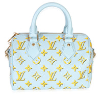 Louis Vuitton Blue Yellow Calfskin Empreinte Monogram Speedy Bandouliere 20 Handbag fv
