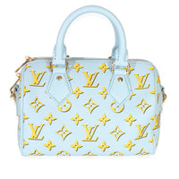Louis Vuitton Blue Yellow Calfskin Empreinte Monogram Speedy Bandouliere 20 Handbag id