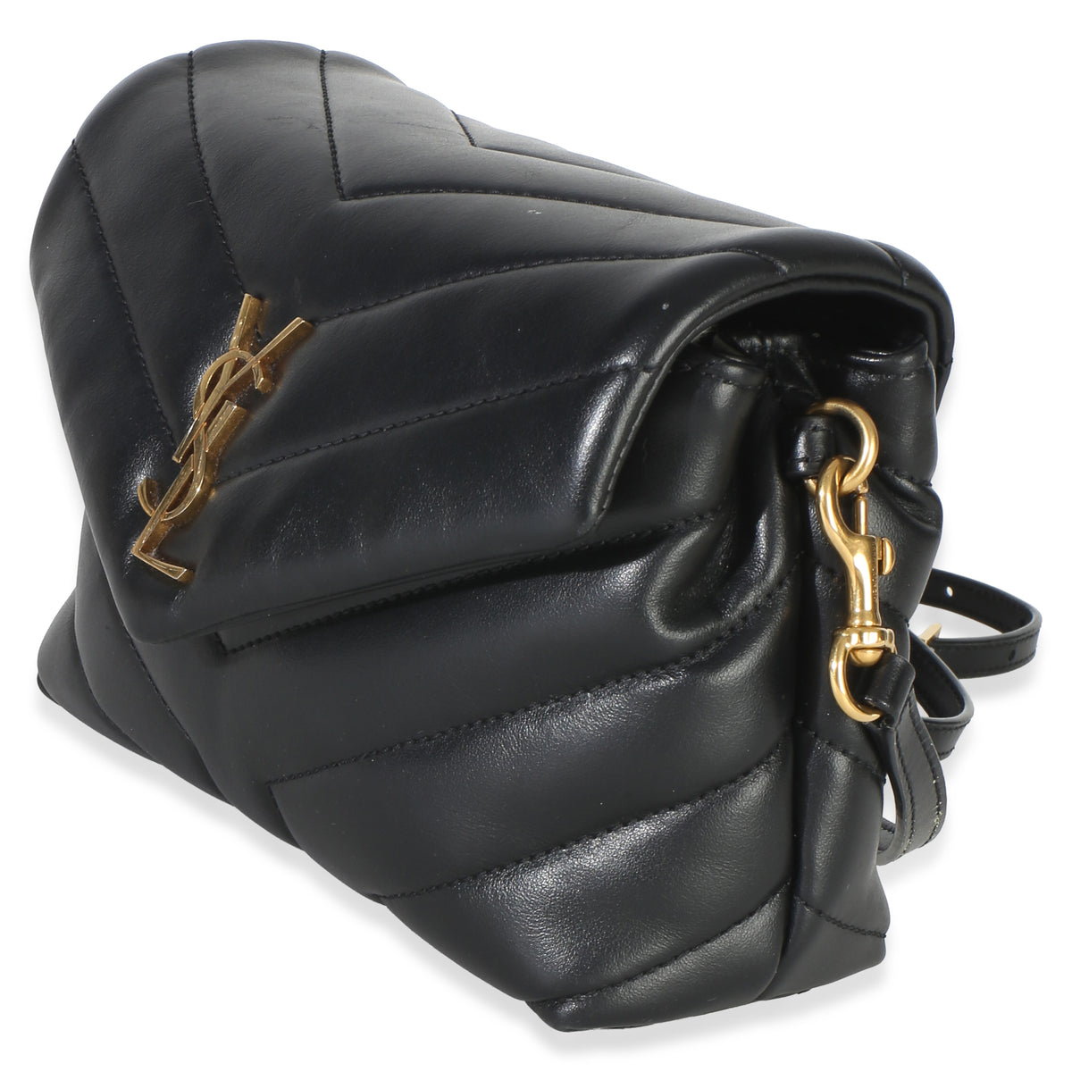 Saint Laurent Black Y Quilted Calfskin Monogram Toy Loulou Crossbody Handbag 2