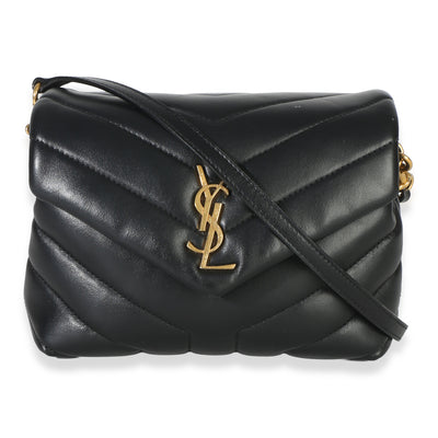 Saint Laurent Black Y Quilted Calfskin Monogram Toy Loulou Crossbody Handbag id