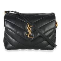Saint Laurent Black Y Quilted Calfskin Monogram Toy Loulou Crossbody Handbag id