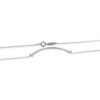 Tiffany & Co. White Gold Diamond Small Model Tiffany T Smile Necklace 2