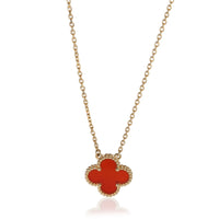 Van Cleef & Arpels Yellow Gold Carnelian Vintage Alhambra Pendant fv