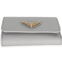 Prada Grey Leather Trifold Compact Wallet Wallet 5
