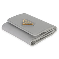 Prada Grey Leather Trifold Compact Wallet Wallet 6
