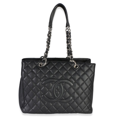 Chanel Black Quilted Caviar Grand Shopper Tote Handbag id