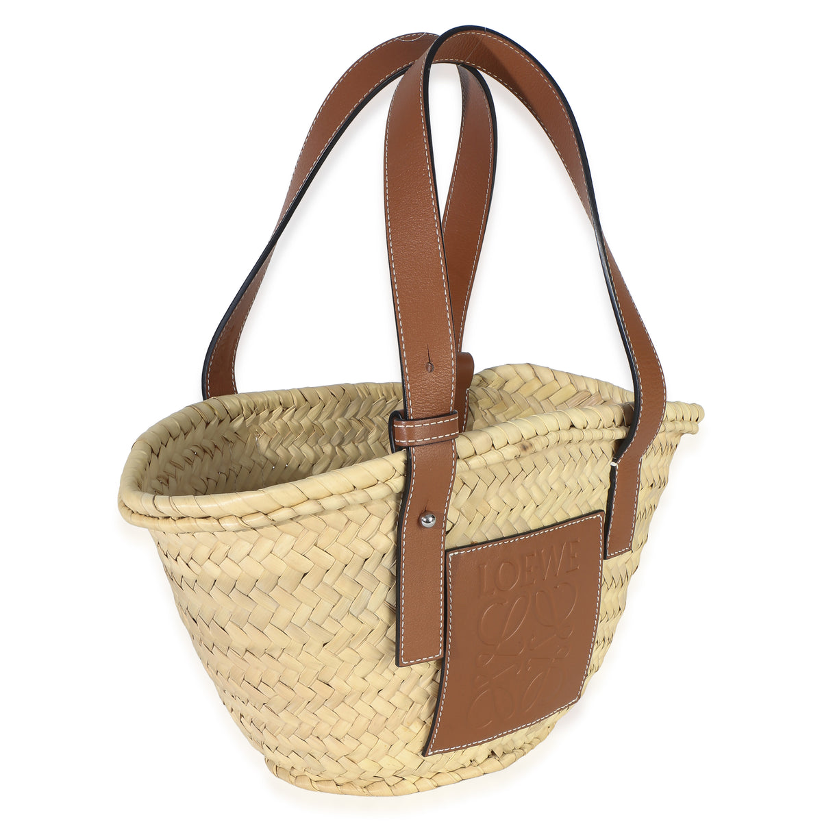 Loewe Natural Tan Raffia Small Basket Bag Handbag 3