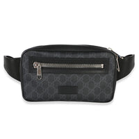 Gucci Black Grey Soft GG Supreme Monogram Web Belt Bag Handbag id