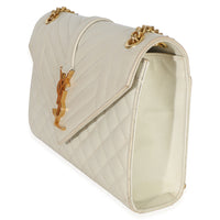 Saint Laurent Beige Grain De Poudre Mixed Triquilt Small Monogram Satchel Handbag 2