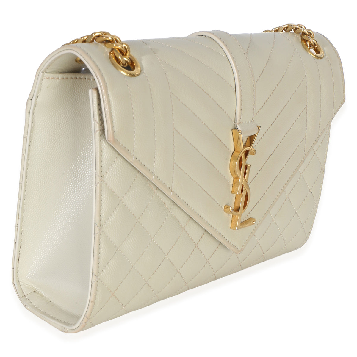 Saint Laurent Beige Grain De Poudre Mixed Triquilt Small Monogram Satchel Handbag 3