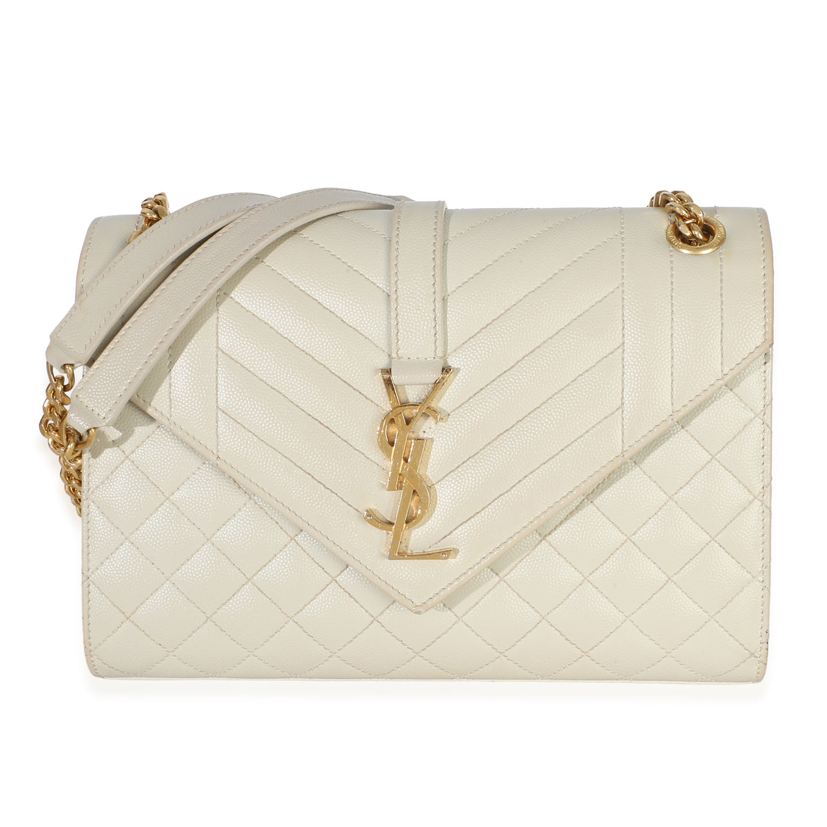 Saint Laurent Beige Grain De Poudre Mixed Triquilt Small Monogram Satchel Handbag fv