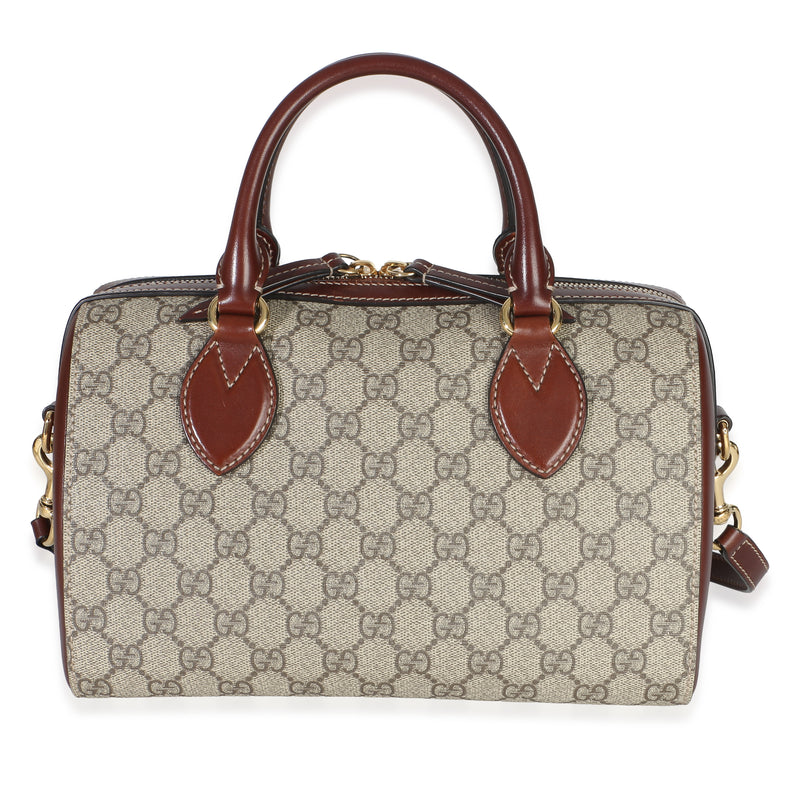 Gucci Brown GG Supreme Canvas Small Boston Bag Handbag id