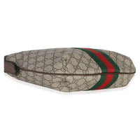 Gucci Brown Beige GG Supreme Canvas Dollar Calfskin Web Small Ophidia Half Moon Handbag 7