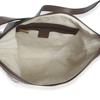 Gucci Brown Beige GG Supreme Canvas Dollar Calfskin Web Small Ophidia Half Moon Handbag 9