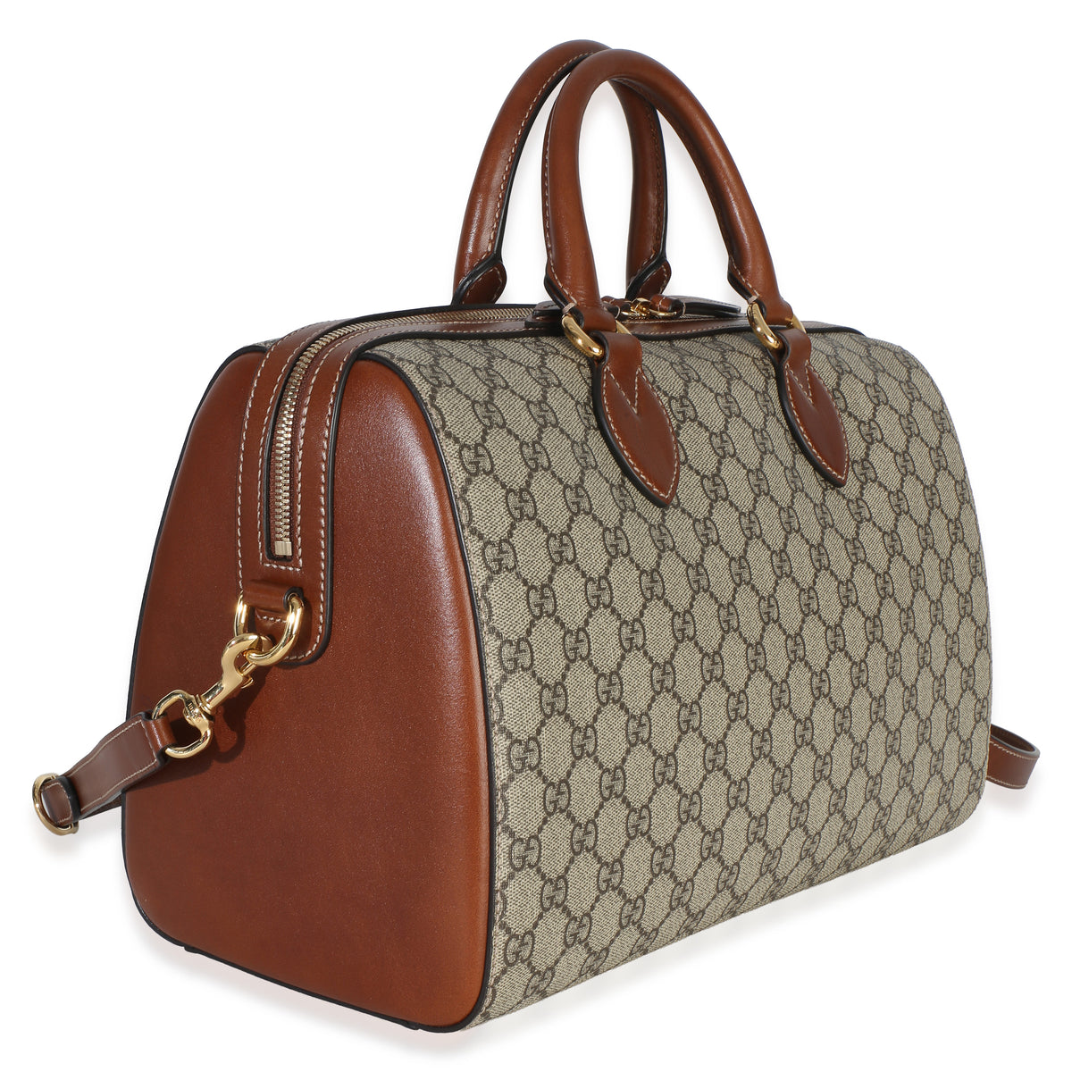Gucci Brown GG Supreme Monogram Large Boston Bag Handbag 3