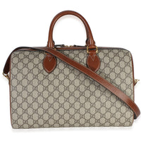 Gucci Brown GG Supreme Monogram Large Boston Bag Handbag 4