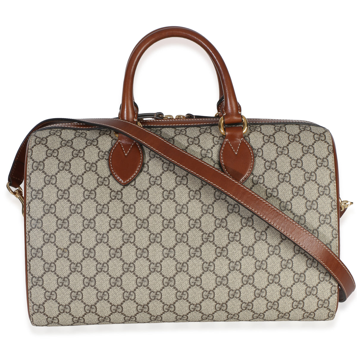 Gucci Brown GG Supreme Monogram Large Boston Bag Handbag 4