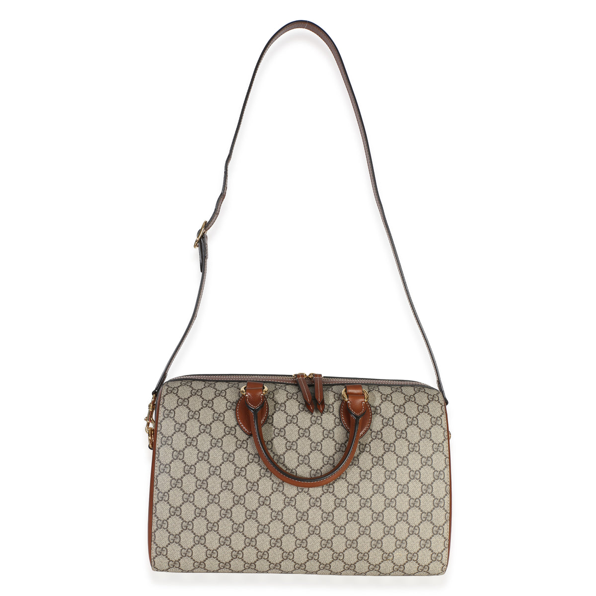 Gucci Brown GG Supreme Monogram Large Boston Bag Handbag 8