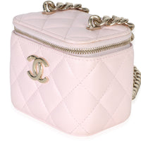 Chanel Pink Quilted Lambskin Coco Chain Mini Vanity Case Handbag 2