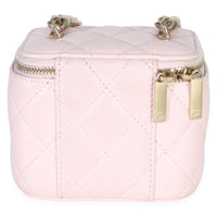 Chanel Pink Quilted Lambskin Coco Chain Mini Vanity Case Handbag 4
