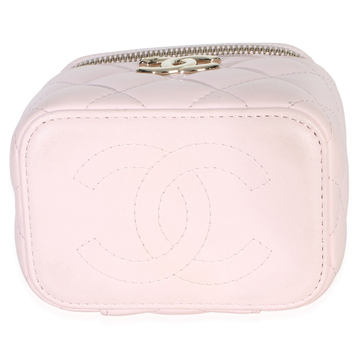 Chanel Pink Quilted Lambskin Coco Chain Mini Vanity Case Handbag 5
