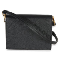 Prada Black Saffiano Card Holder With Strap Handbag 4