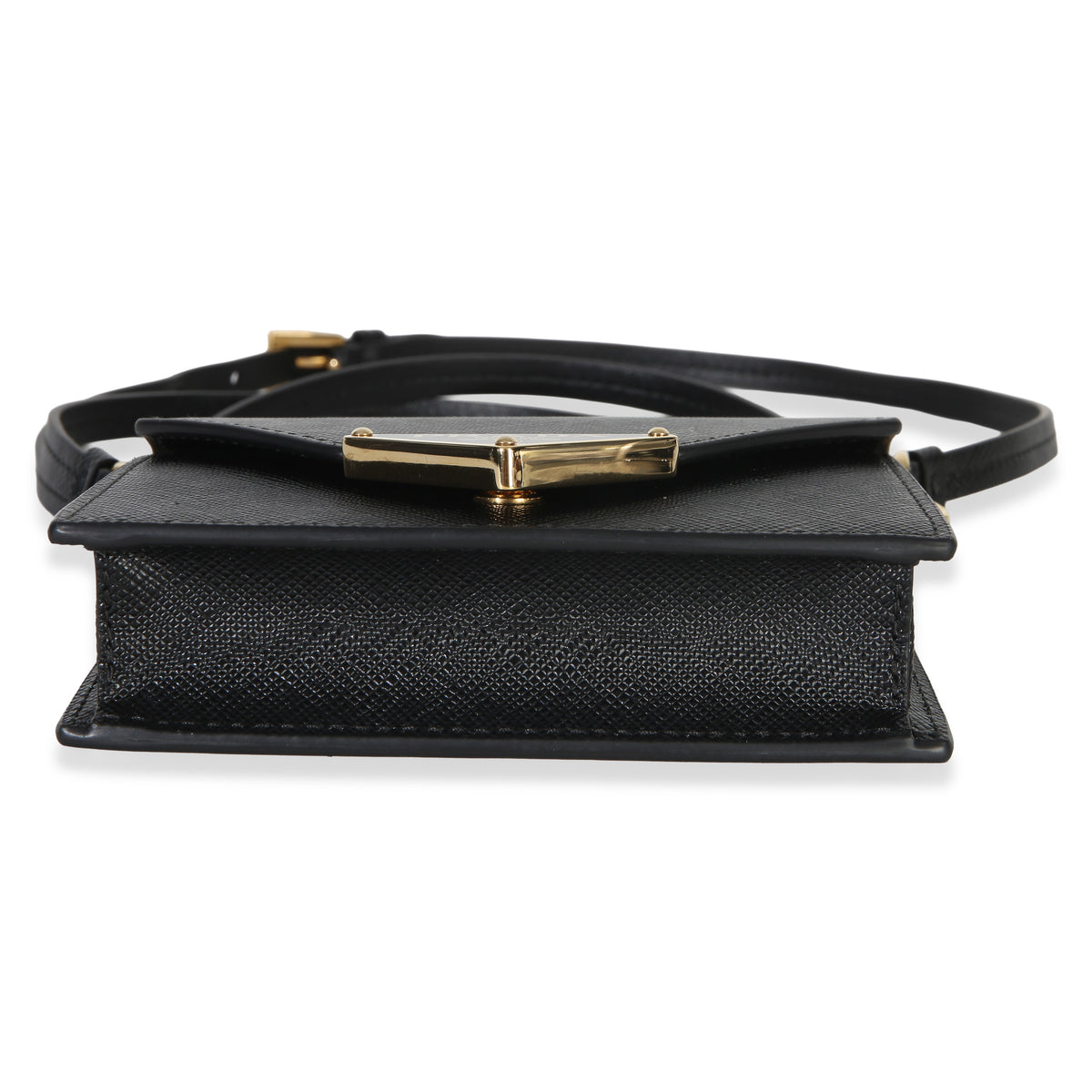 Prada Black Saffiano Card Holder With Strap Handbag 5