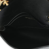 Prada Black Saffiano Card Holder With Strap Handbag 9