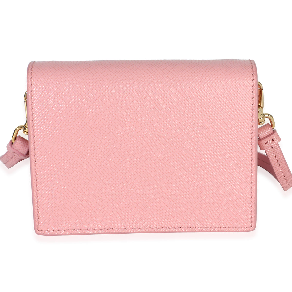 Prada Pink Saffiano Card Holder With Strap Handbag 4