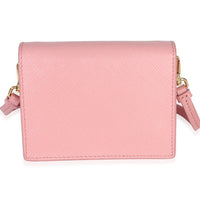 Prada Pink Saffiano Card Holder With Strap Handbag 4